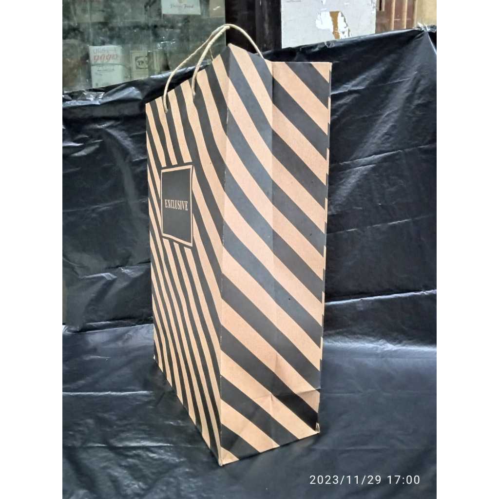 

[ ECER] paper bag kiky 32,8x13x45 / goodie bag tas kertas / gift bag exclusive / tali kraft kiky tas kado