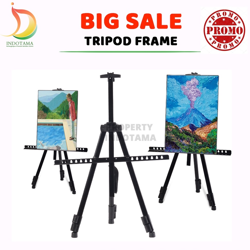 

KP96 Tripod Frame Stand Frame Foto Wedding Standing Tripod Whiteboard / Easel Lukis 1 Sisi For Bingkai Foto ➟Model Baru