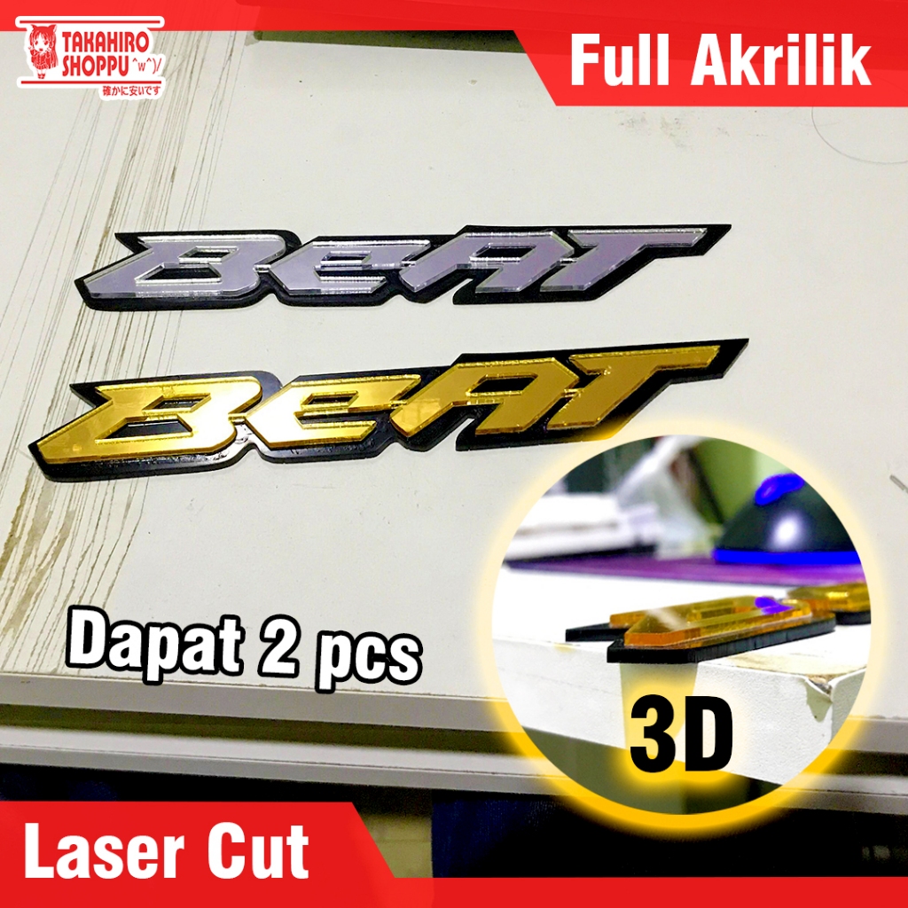 CUSTOM Emblem Motor Akrilik All Varian / Nama SILVER/GOLD Timbul