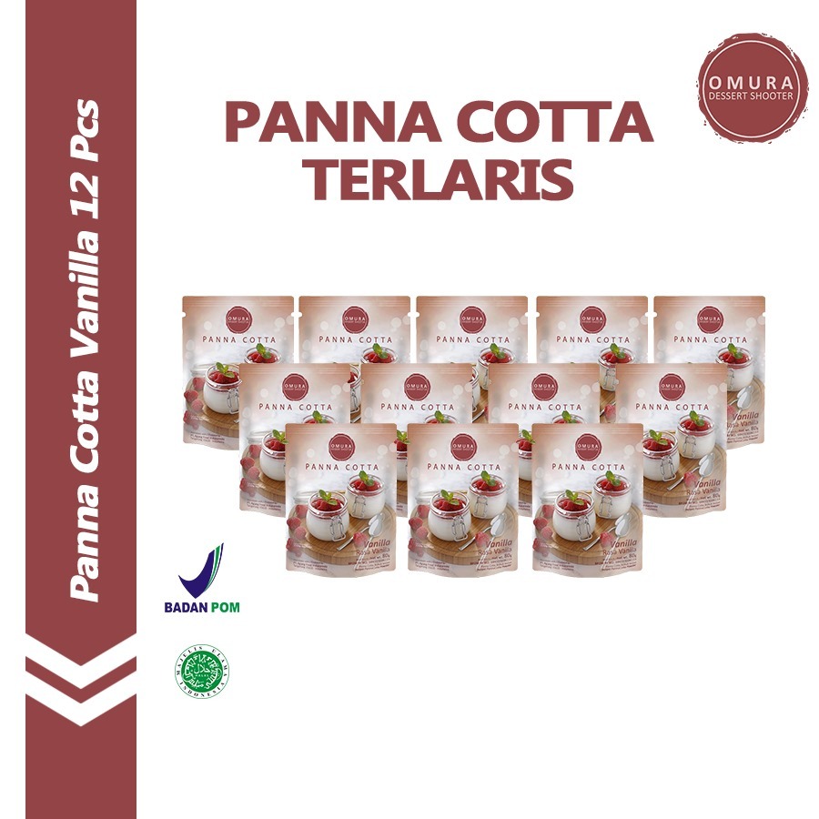 

[BUNDLE 12 PCS] Omura Dessert Shooter Bubuk Panna Cotta Pudding Italia Rasa Vanilla / Vanila