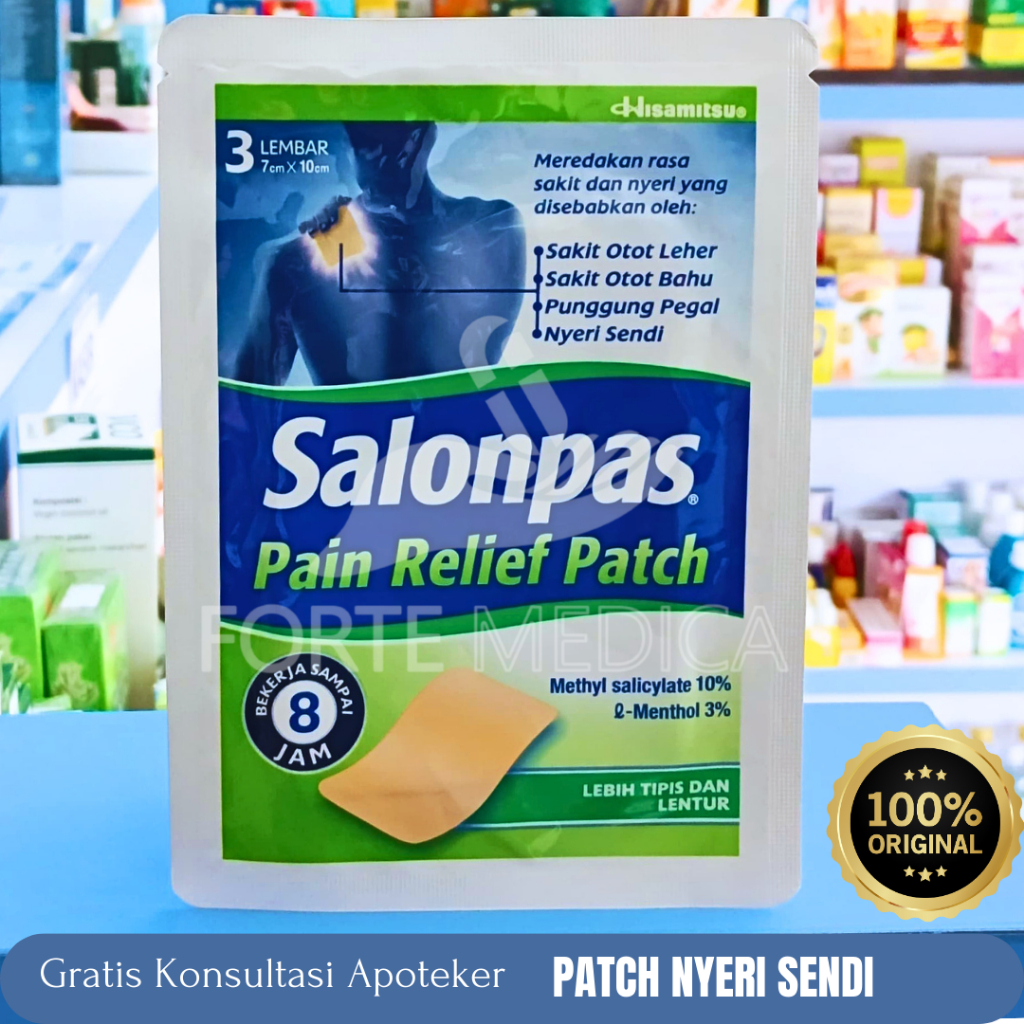 Salonpas Pain Relief Patch 3 Lembar- Patch Pereda Nyeri Sendi dan Otot