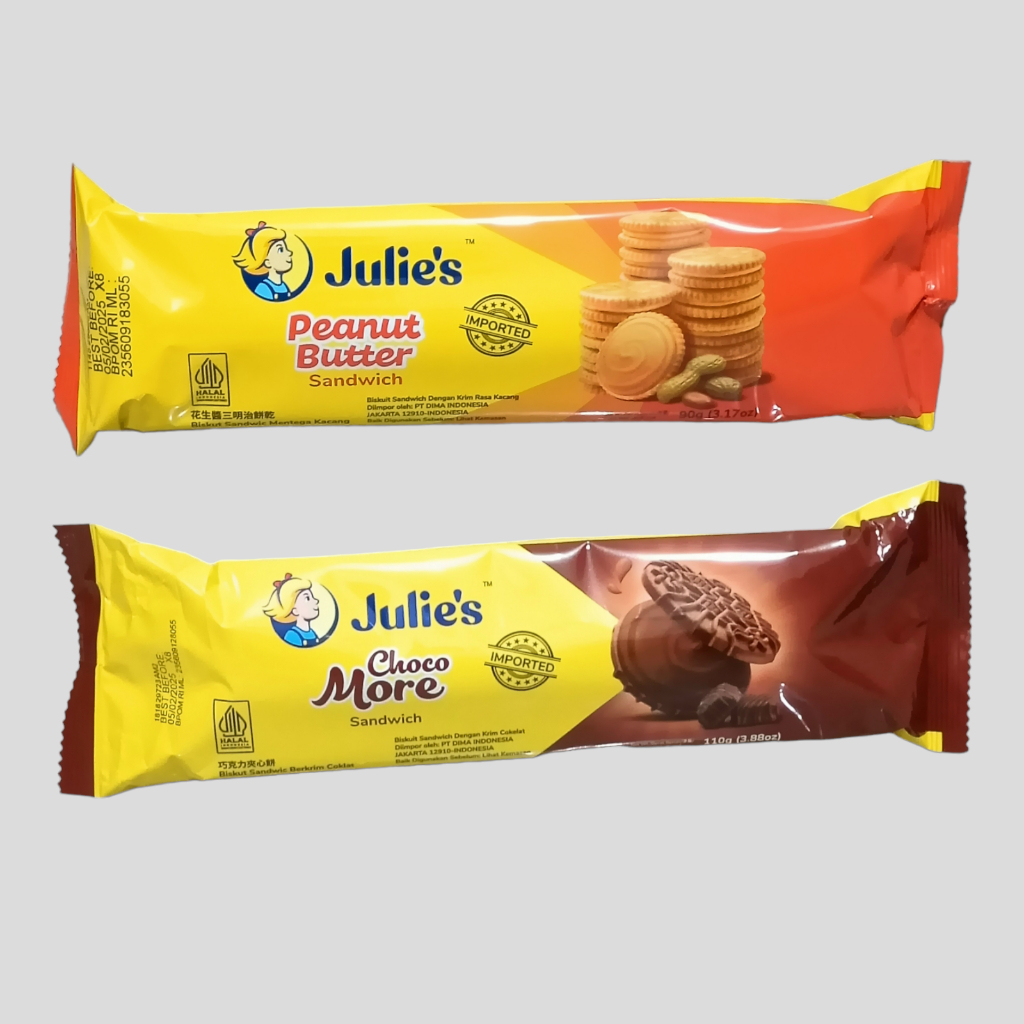 

Julie's Choco More 99gr & Peanut Butter Sandwich Biskuit 82 gr