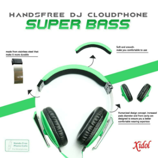 HEADPHONE HEADSET EXTRA BASS SUARA JERNIH CLOUDFONE XIDOL TYPE BB