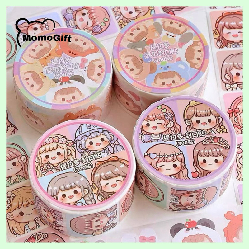 

300 Stiker Roll Label Cantik Buat Tempel di Paket Scrapbook Sticker DIY Dodogirl TLD138