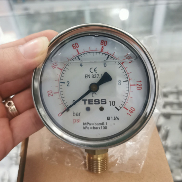 Unik Pressure Gauge 3 10Bar 140Psi TESS 75D 3/8 BSP BM Murah
