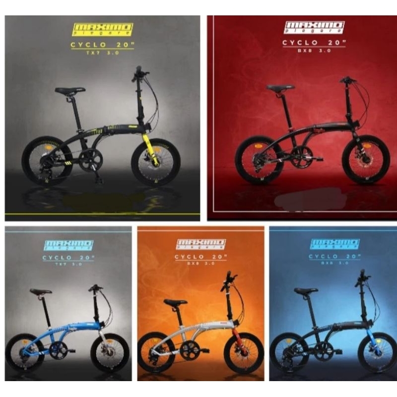 sepeda lipat maximo cyclo ukuran 20 inch alloy