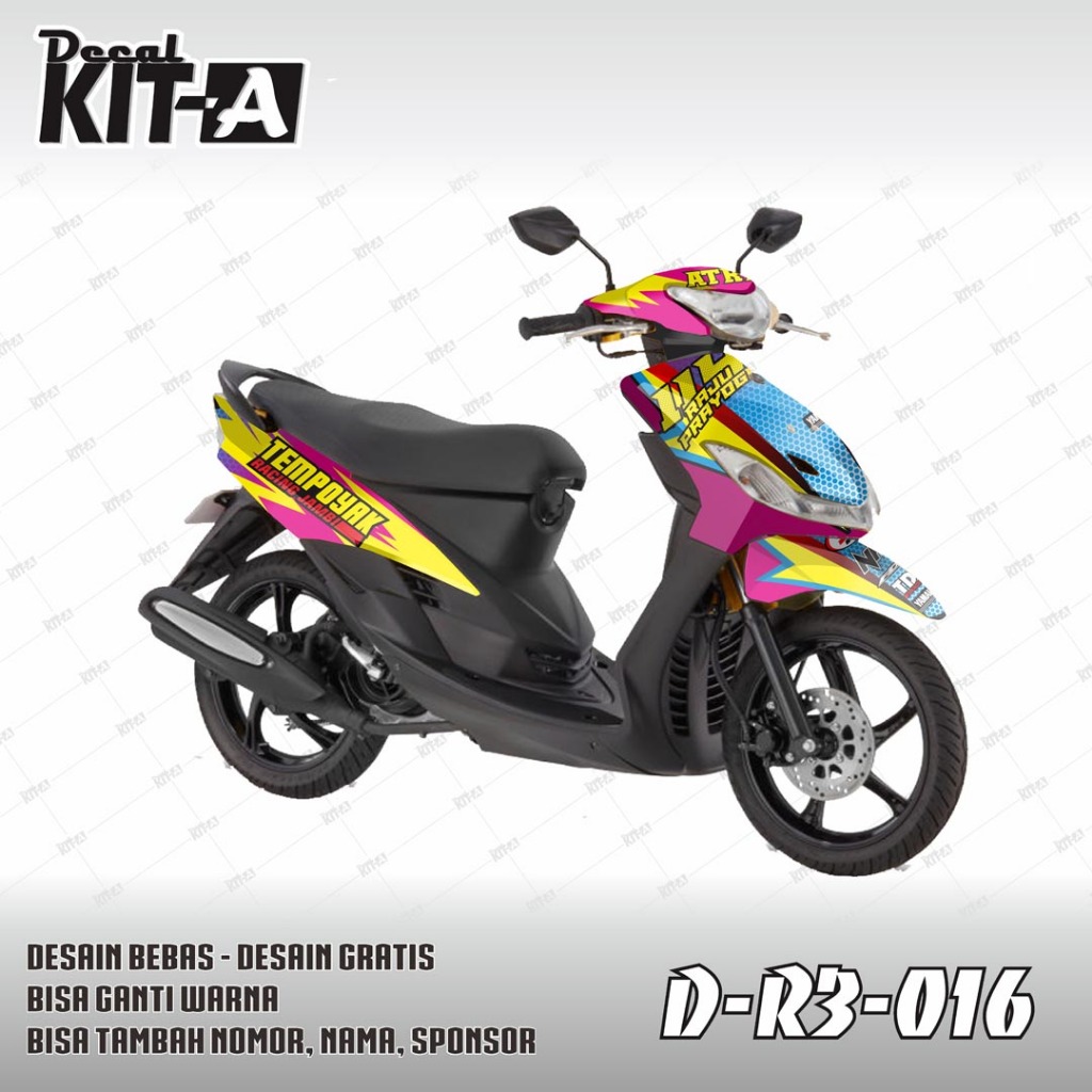 Decal Stiker Motor Mio Sporty Racing Roadrace Dekal Sticker Striping Custom Mio Sporty D-R3-016