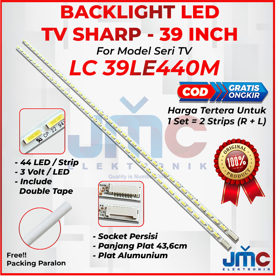 BACKLIGHT TV LED SHARP 39 INCH LC39LE440M LC39LE440 39LE440M 39LE440 LC-39LE440M LC-39LE440 LAMPU LE