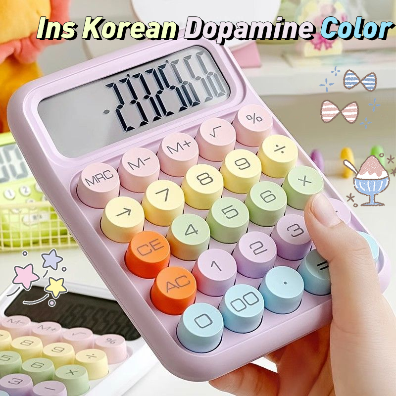 

Kawaii Korea Dopamin Kalkulator Warna 12digis Display Besar Keyboard Dot Mekanik Tombol Besar Alat Tulis Sekolah&Kantor Kalkulator Elektronik Warna Permen