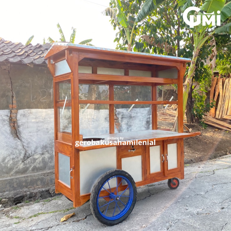 Gerobak sate - gerobak kuliner gorengan / gerobak martabak / gerobak jualan keliling