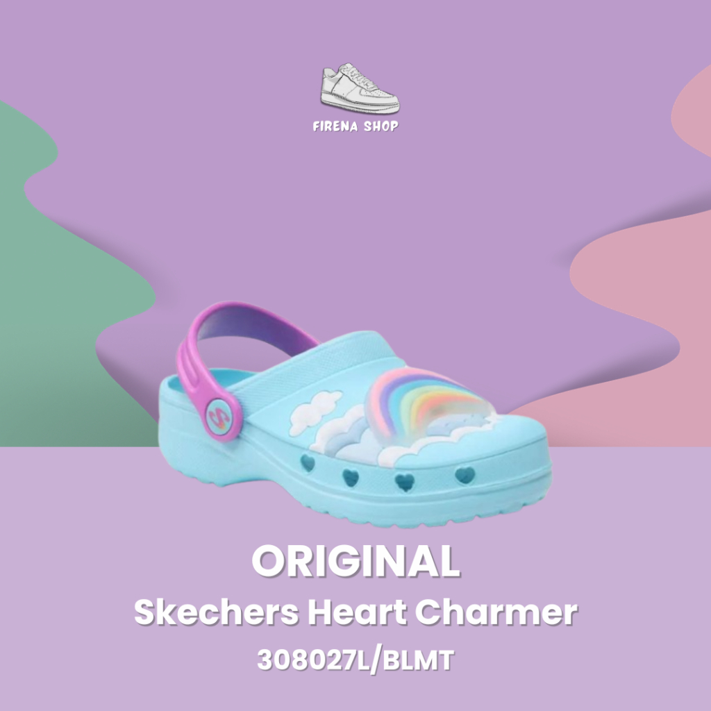 Sendal Anak Ada Lampu Original Skechers Heart Charmer 308027L/BLMT