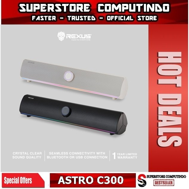 Rexus Astro C300 RGB Soundbar Speaker USB Bluetooth