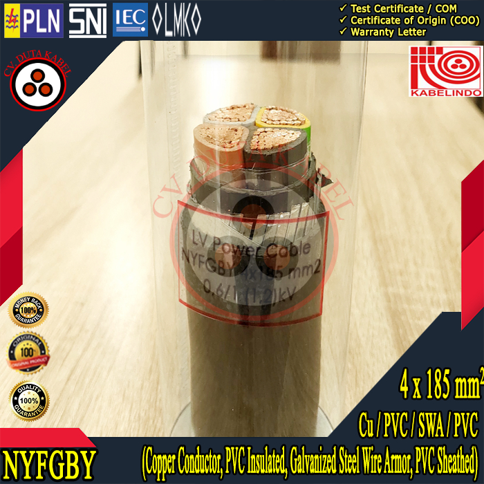 Kabel NYFGBY 4x185 mm2 KABELINDO /NYRGBY 4 x 185 mm2/4x185mm2/4x185