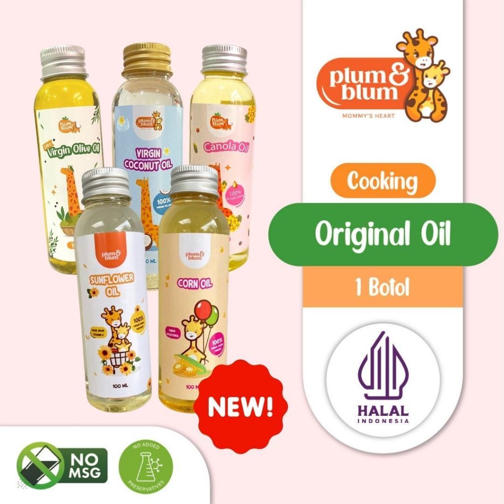 

Plum & Blum Extra Virgin Olive Oil Minyak Zaitun Murni EVOO / Minyak Goreng mpasi / Coconut Cooking Oil / Minyak sehat