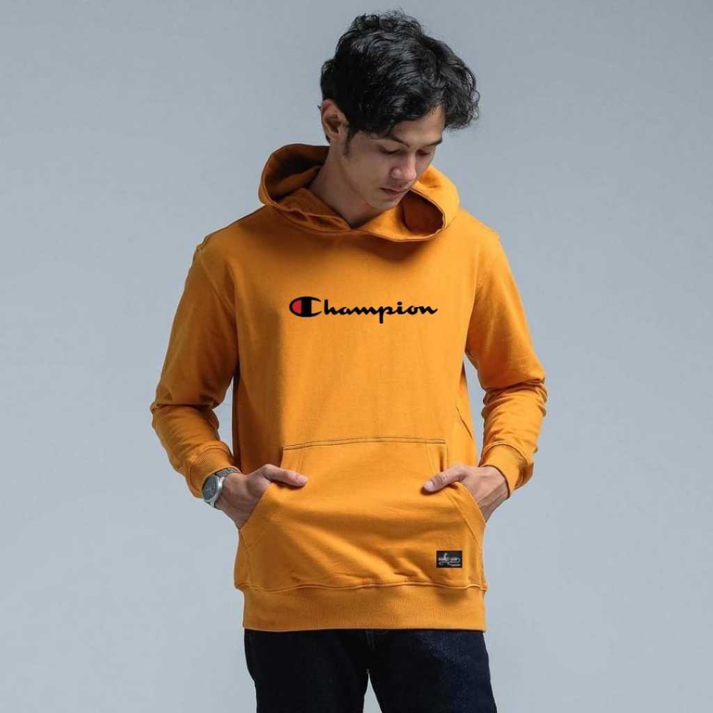 Atasan Hoodie Pria Dewasa Warna Mustard Pria Wanita
