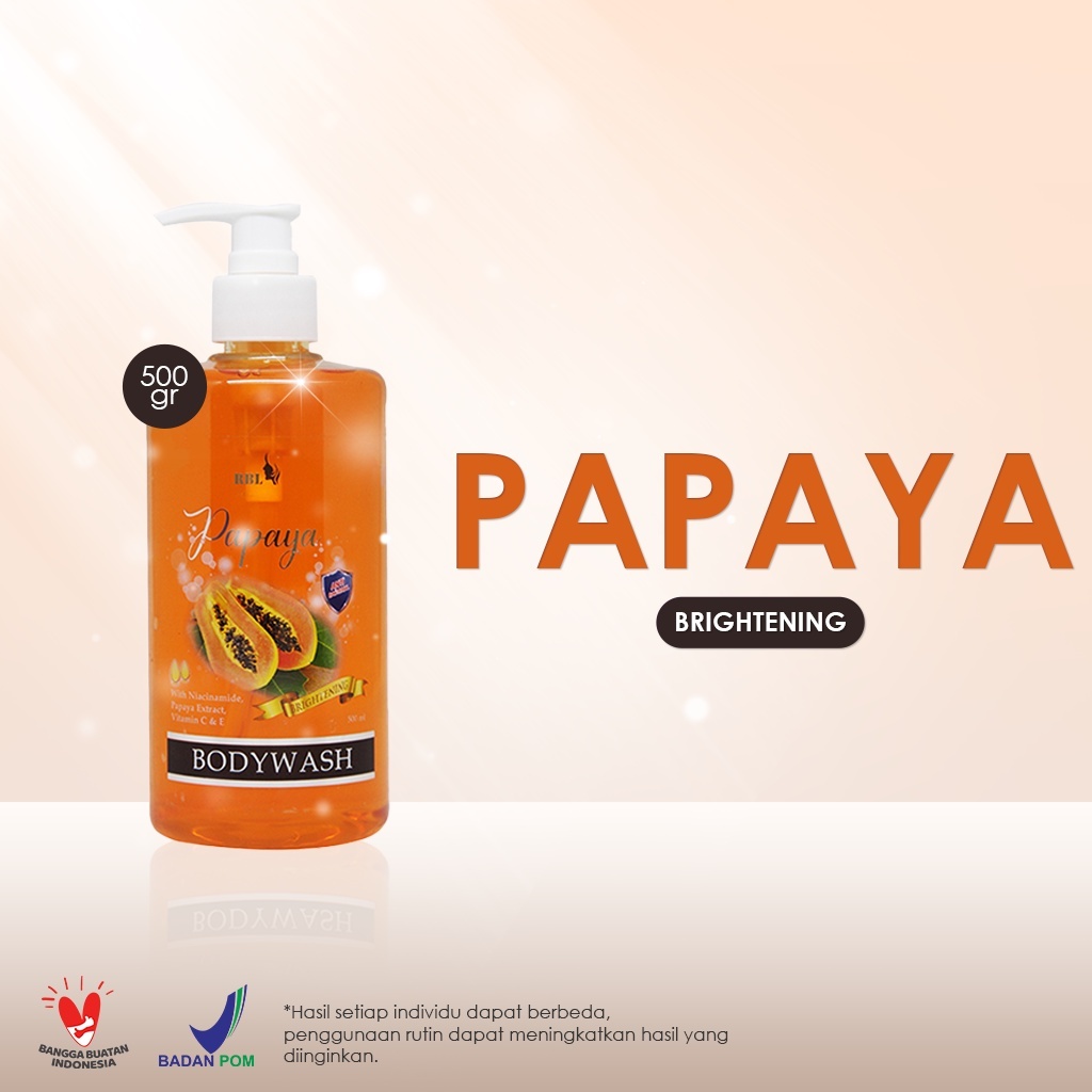 Papaya Brightening Body Wash Antibacterial 500ml by RBL Sabun Mandi Papaya Sabun Pepaya Cair Sabun M