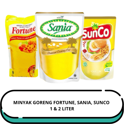 

MINYAK GORENG FORTUNE, SANIA, SUNCO 1 & 2 LITER