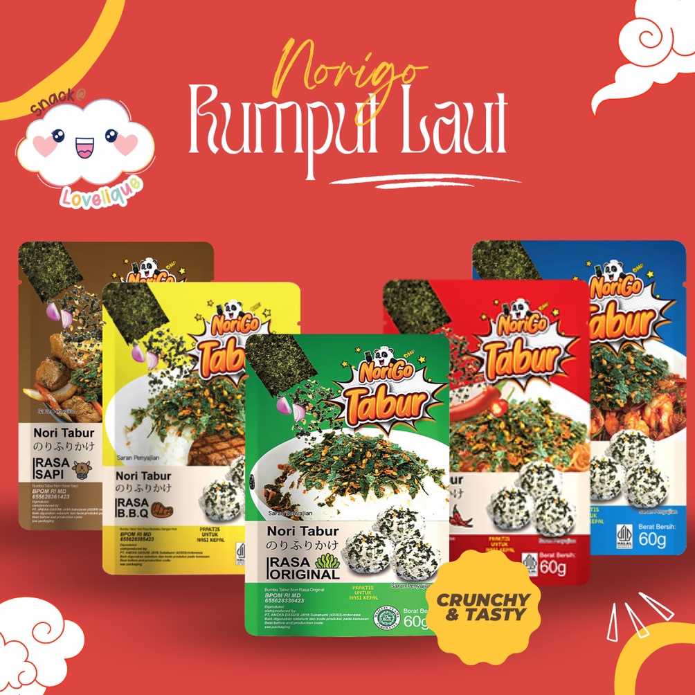

[✧F46$] NoriGo Tabur Rumput Laut Panggang - Nori Sprinkles - All Variant (Original / Spicy / Beef / Seafood / BBQ) [106]