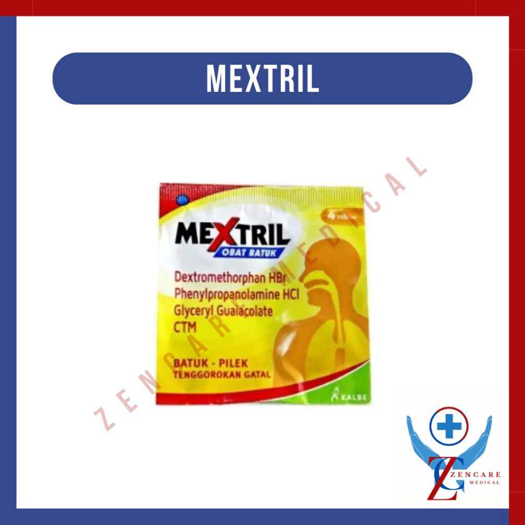 Mextril Tablet / Obat Batuk, Pilek Dan Tenggorokan Gatal - 4 Tablet / Strip
