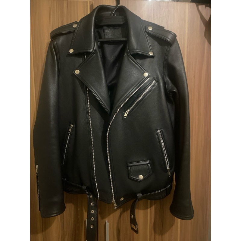 Jaket kulit Ramones (leather jacket, biker jacket)