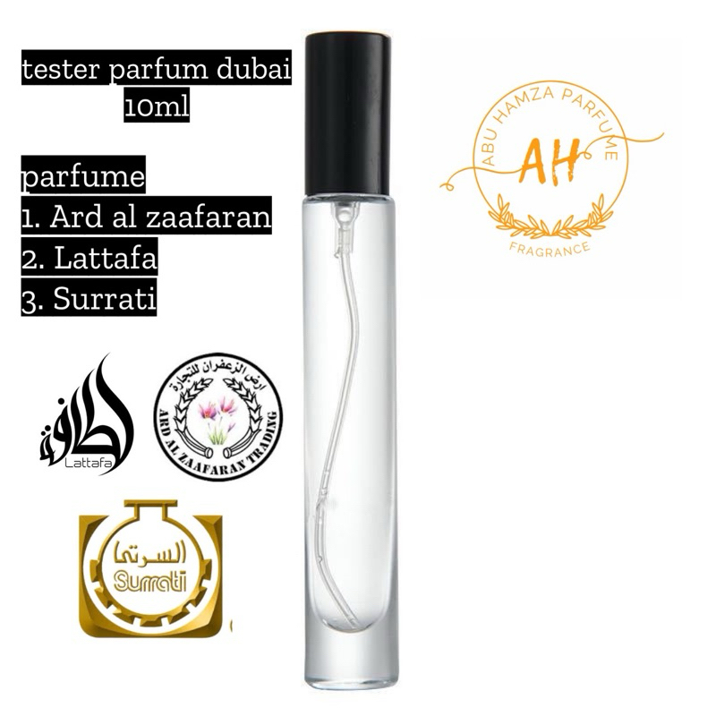 Decant parfum dubai / tester parfum dubai 10ml / tester ard al zaafaran / lattafa / surrati parfum /