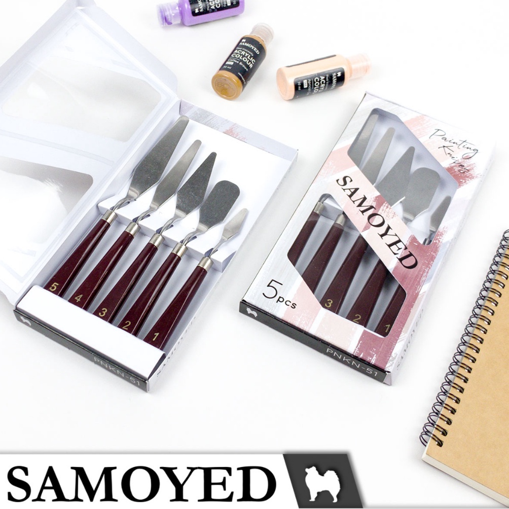 

[☠N5&] / Spatula Lukis / Palet / Tanah Liat / Dekorasi Kue / Artist Painting / Mixing Palette / Clay / Cake Frosting / Knives / Scraper Set Samoyed PNKN-51 Trendy