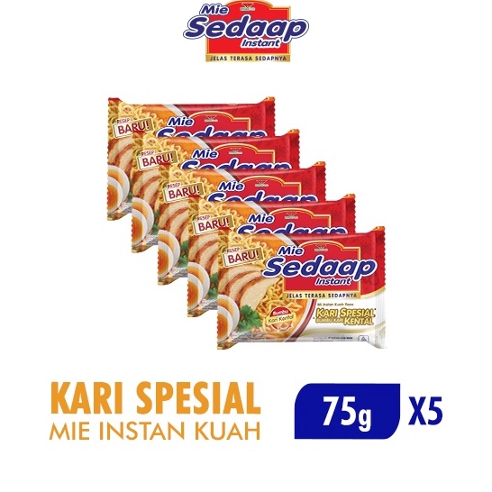 

KODE KW633 Sedaap Mie Instan Kari Kental Special Bag 75 gr x5