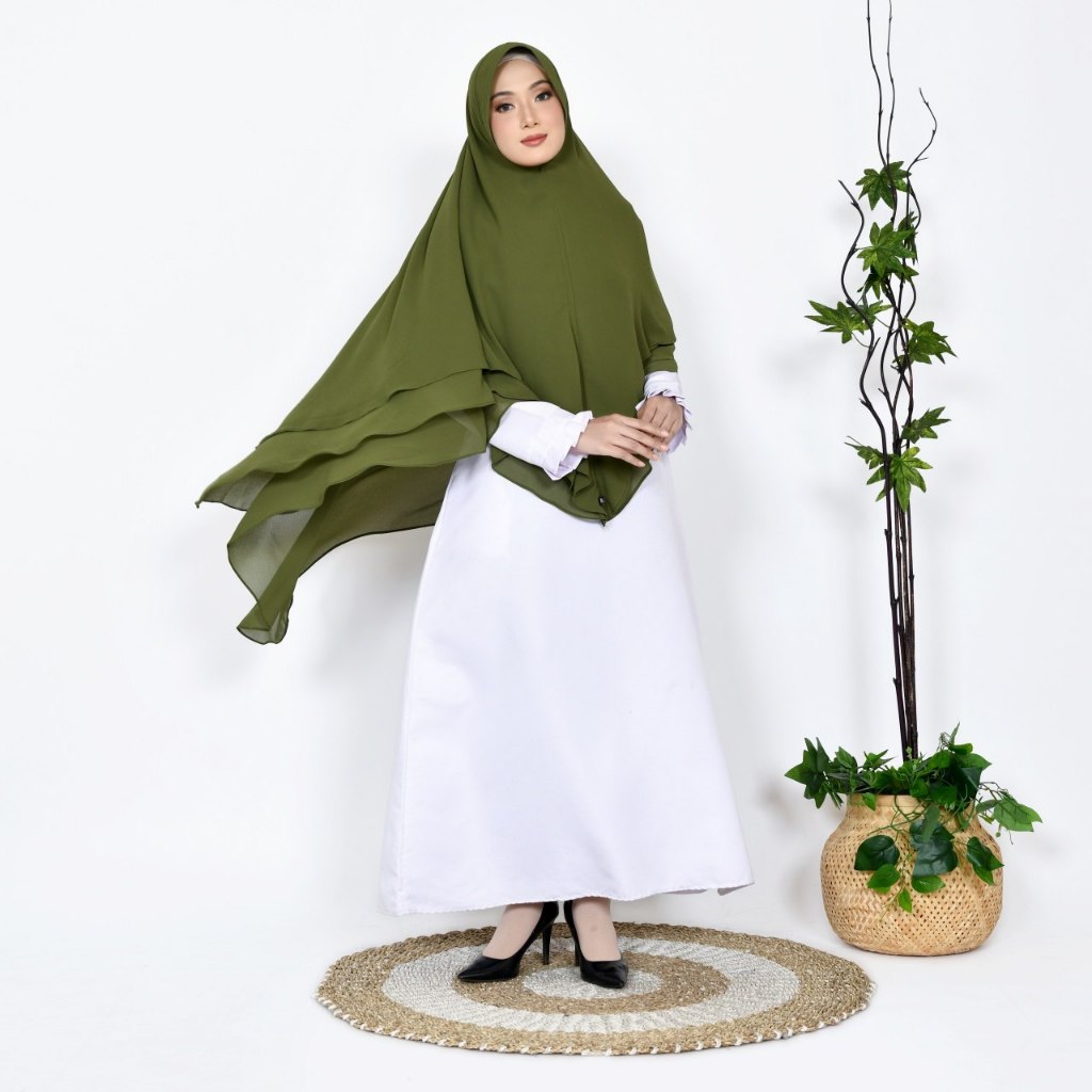 Sabrina Khimar Syari Tiga Layer Army