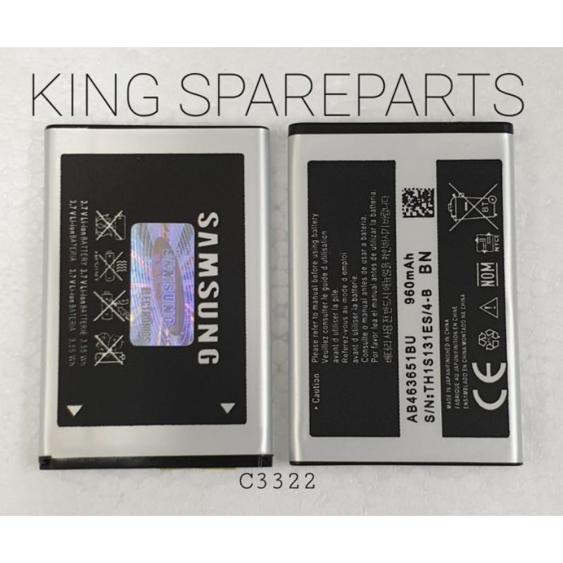BATERAI BATRE BATTERY SAMSUNG F400 S3650 C3510 S5620 B3401 C3322 ORI99