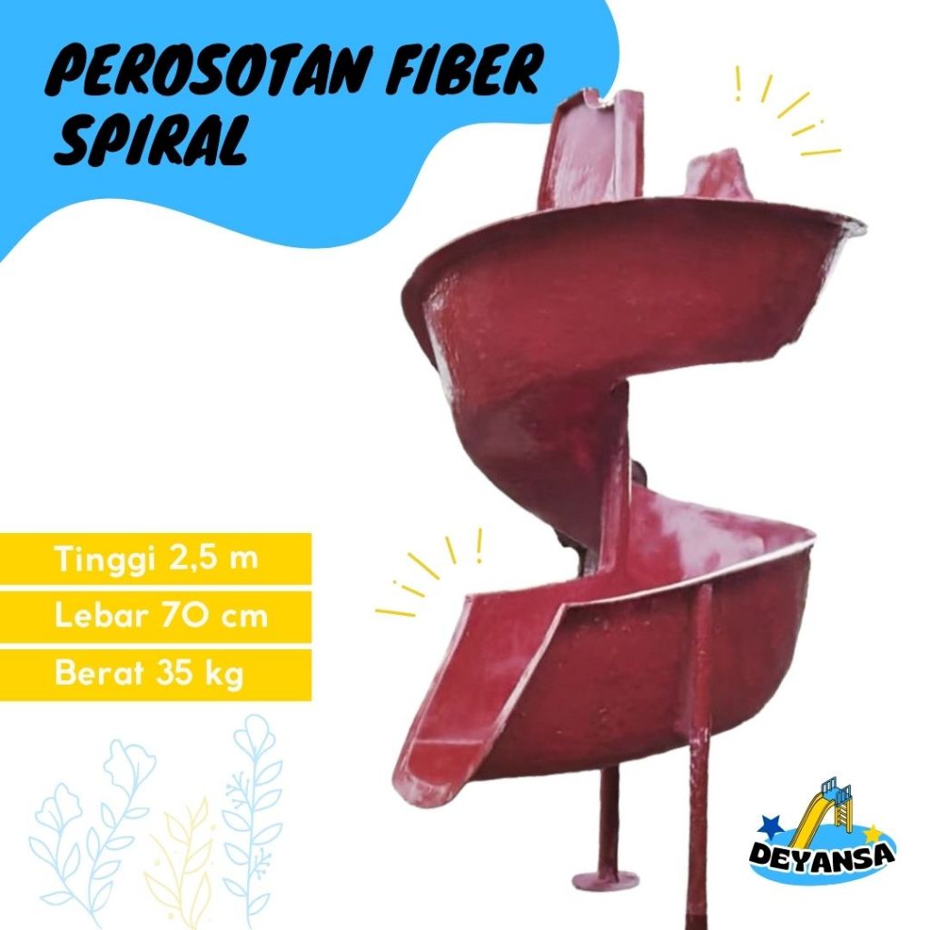 Prosotan anak fiber Spiral prosotan kolam renang mainan anak dan warna bisa request - DEYANSA