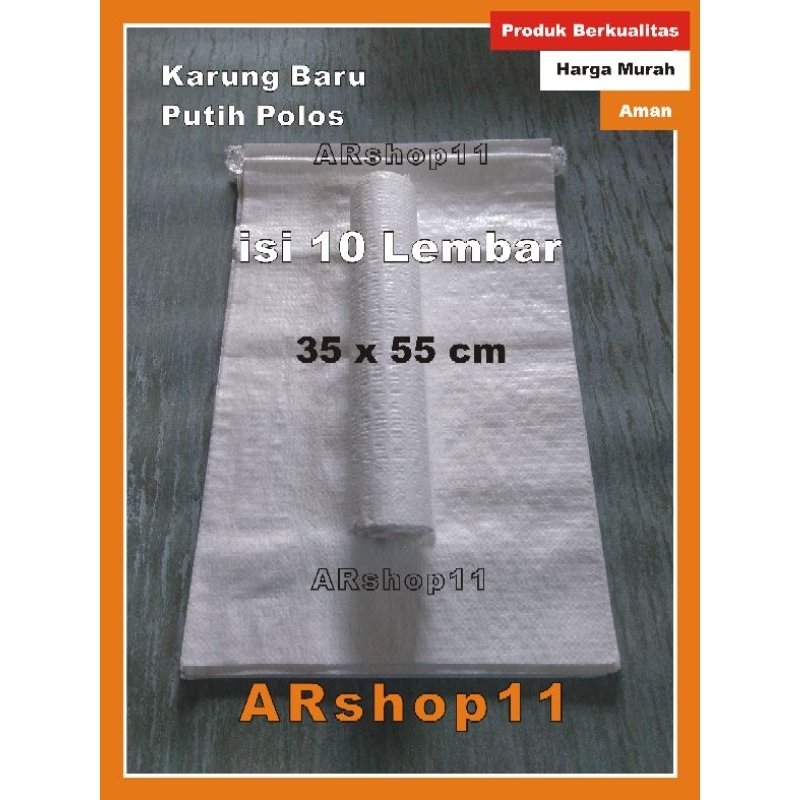 Karung Beras 10 Kg Baru , Karung Putih Polos  10 Kg ( isi 10 Lembar)
