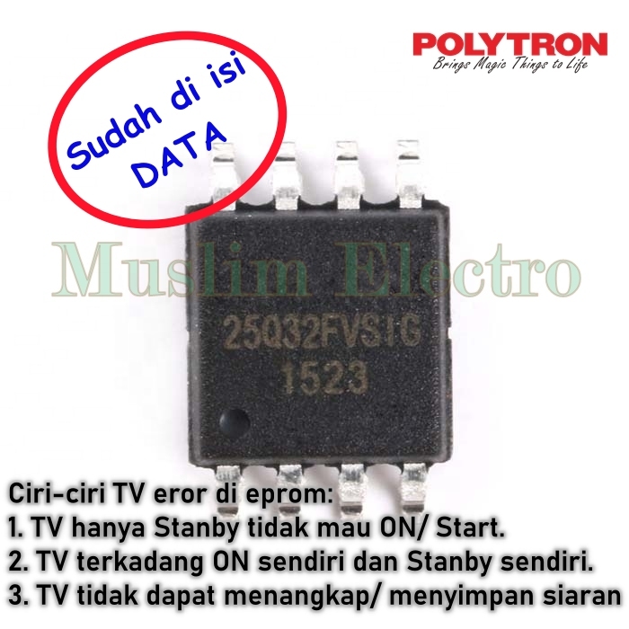 Ic Eprom Isi FW TV LED Polytron PLD20D9501 20D9501 Board TP.V56.PB816