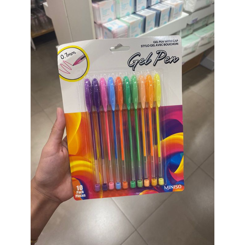 

Miniso Gel Pen with Cap - 10pcs Colored