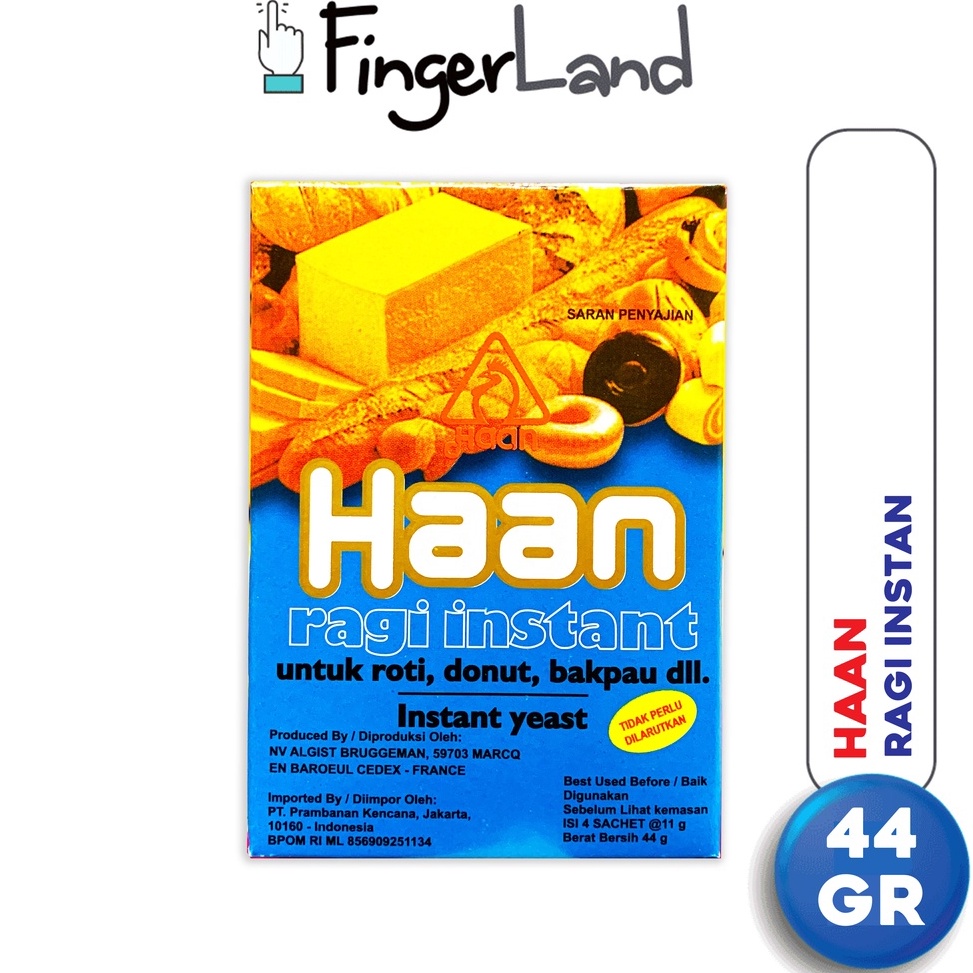 

[⁂L45➢] HAAN Instant Yeast Sachets 44 gram Ragi Instan Produk Trend