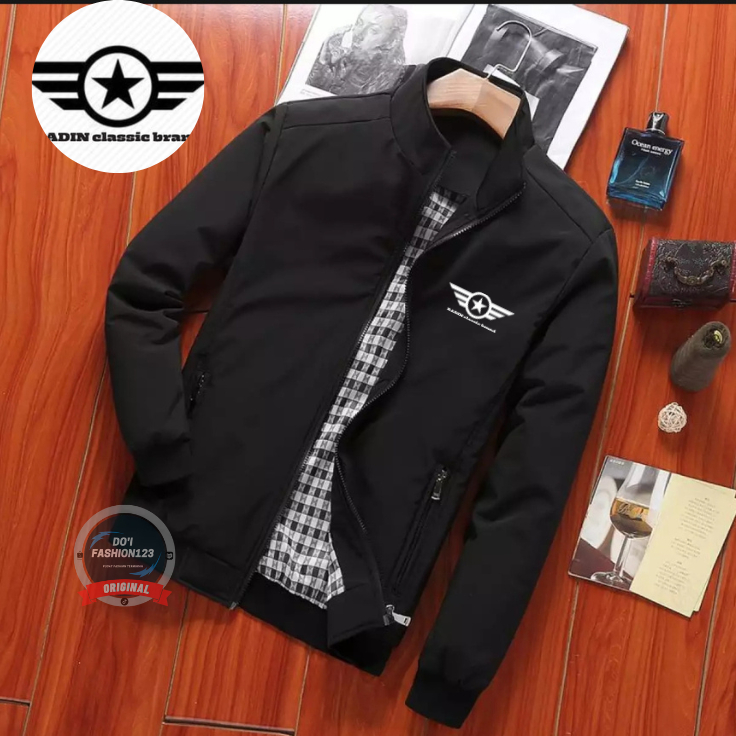 JAKET PRIA HARRINGTON BADIN STAR OUTDOOR ORIGINAL  / JACKET BOMBER JUMBO BAHAN Taslan anti angin
