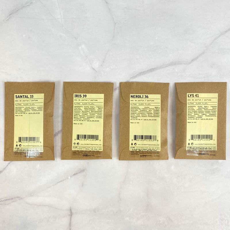 LE LABO LYS 41 / Santal 33 / Iris 39 / Neroli 36 Ambrette 9, Another 13, Baie 19, Bergamote 22, Fleu
