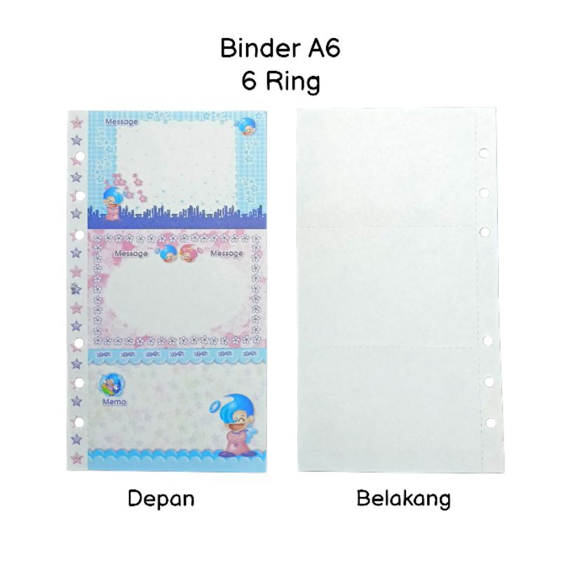 PRELOVED - 20 Lembar Isi Binder A6 B&amp;K Korea Refill Binder A6 Binder Fancy Kertas Binder Langka Orji File