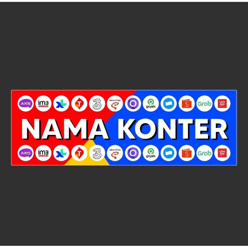Banner/MMT Etalase Konter Uk 1m/1.5m/2m, Bisa Request Nama Dan Logo