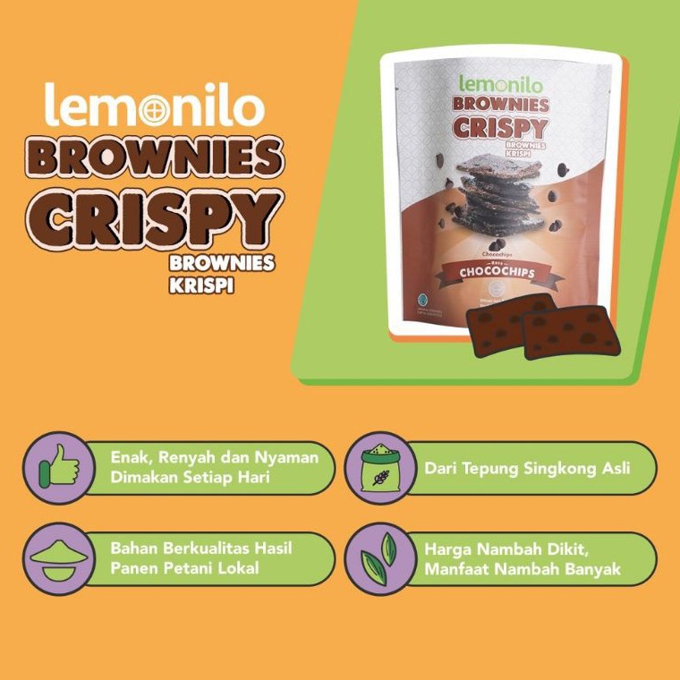 

➼ LEMONILO BROWNIES CRISPY RASA CHOCOLATE | CEMILAN DIET SEHAT - coklat 0zw0p