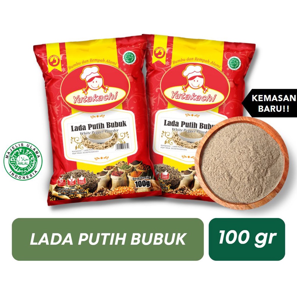 

40 Lada Putih Bubuk Super 100 Gram Yutakachi Murni Alami / Pusat Bumbu Rempah Dapur / Merica Bubuk / Ground White Pepper Powder / Bumbu Masak JSR 40