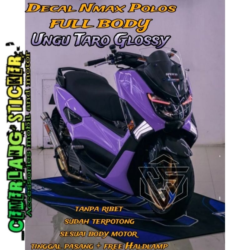 Decal Nmax Polos Full body Ungu Taro / Stiker Nmax Ungu Taro