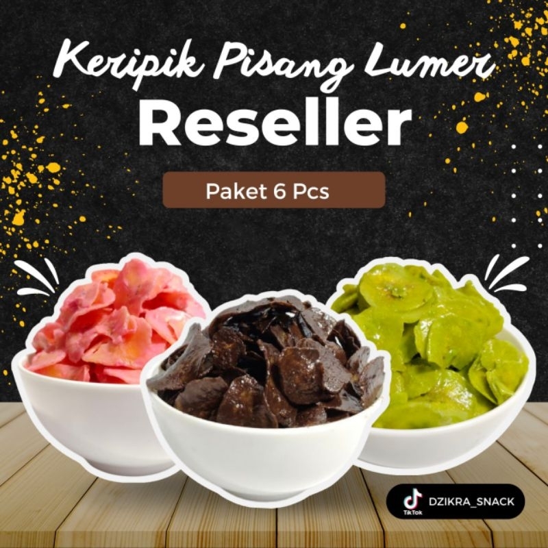 Paket reseller 6pcs - Makanan ringan keripik pisang lumer coklat gurih manis