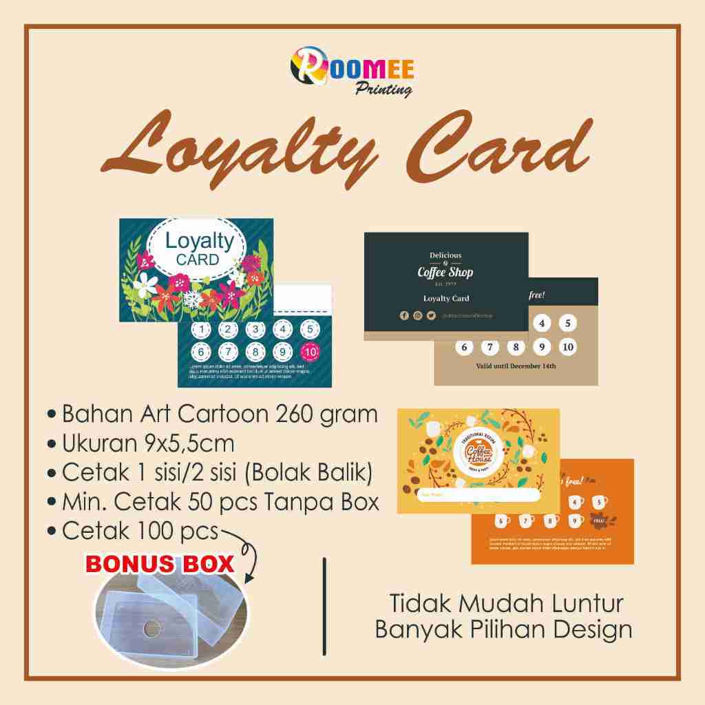 

CETAK LOYALTY CARD / KARTU STAMPEL / MEMBER CARD BAHAN TEBAL KUALITAS TERBAIK