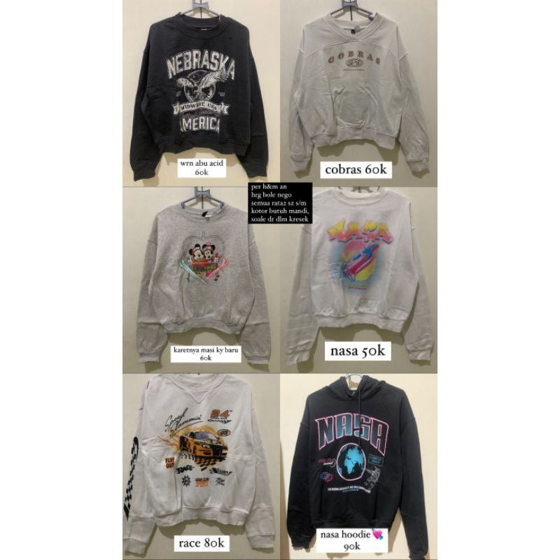 preloved hoodie crewneck hnm/colorbox