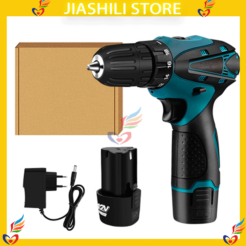 Jiashili Perkakas Listrik Bor 12V Mesin Bor Baterai Cordless Bor Listrik Electric Drill Cordless Scr