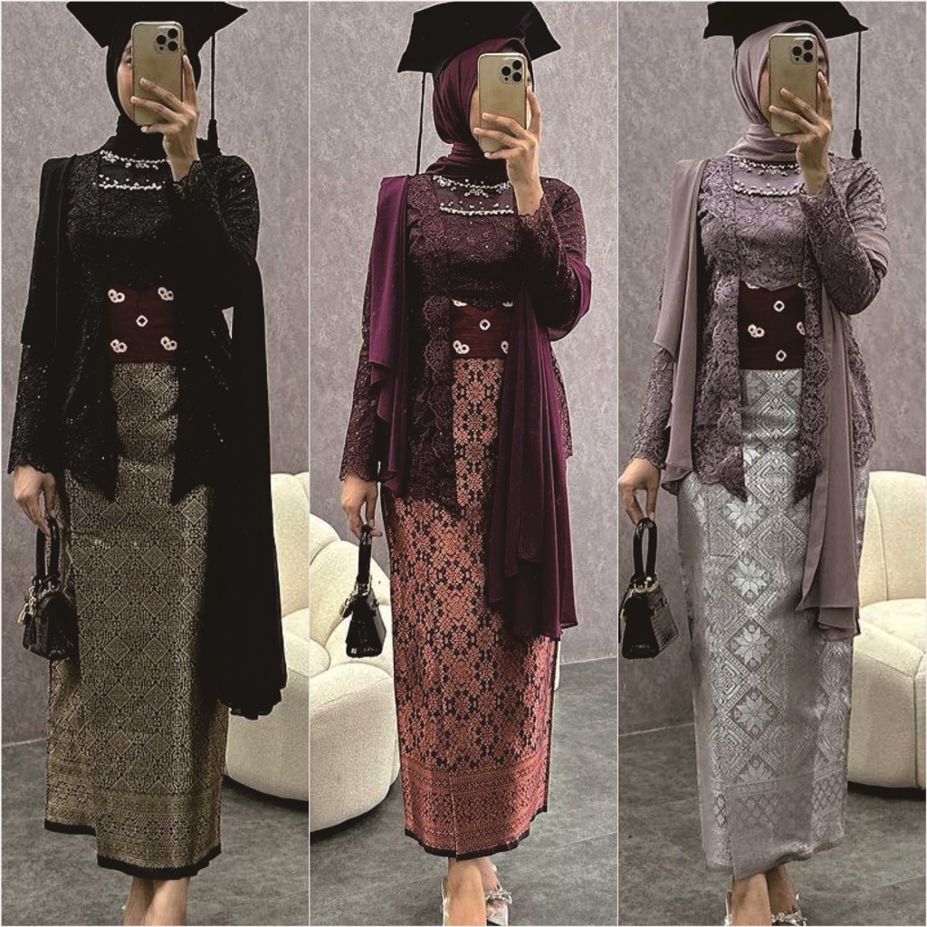 Kebaya Maharani Kutubaru Series Kebaya Songket Wisuda Lamaran Tunangan Set