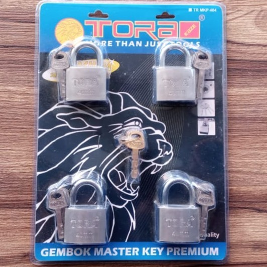 TORA Kunci Gembok 40 mm Pendek Master Key Set 4 Pcs/Klotok TR MKP 404