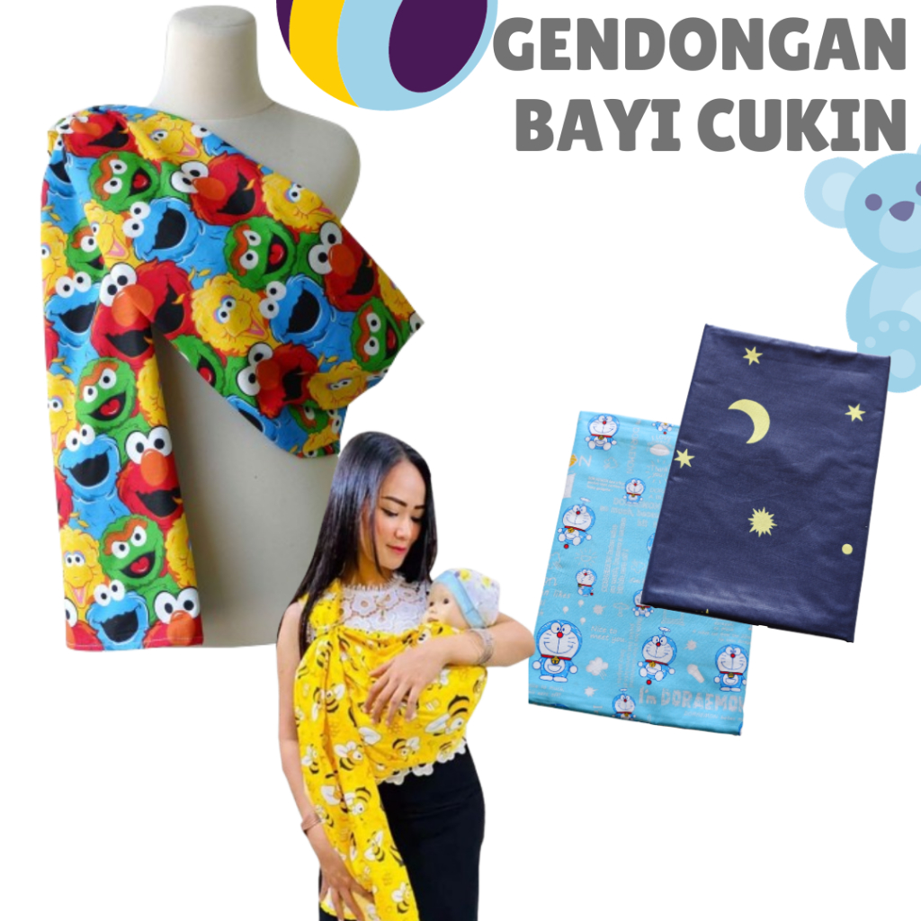Gendongan Cukin Modern Motif Karakter | Selendang Bayi Perlengkapan Bayi Bisa COD