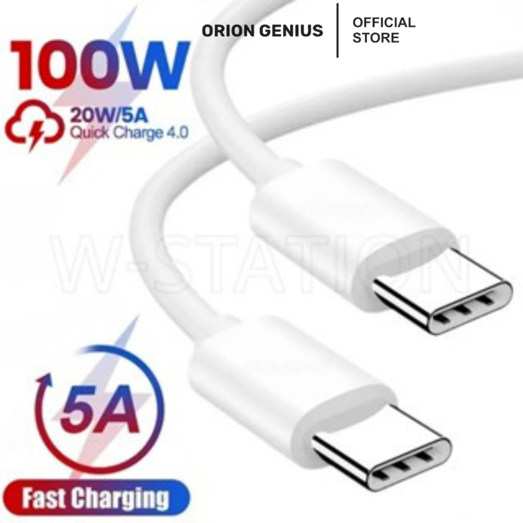 Orion Genius Kabel Data 100W 5A C to Type C Support Fast Charging for Android Redmi Xiaomi Samsung