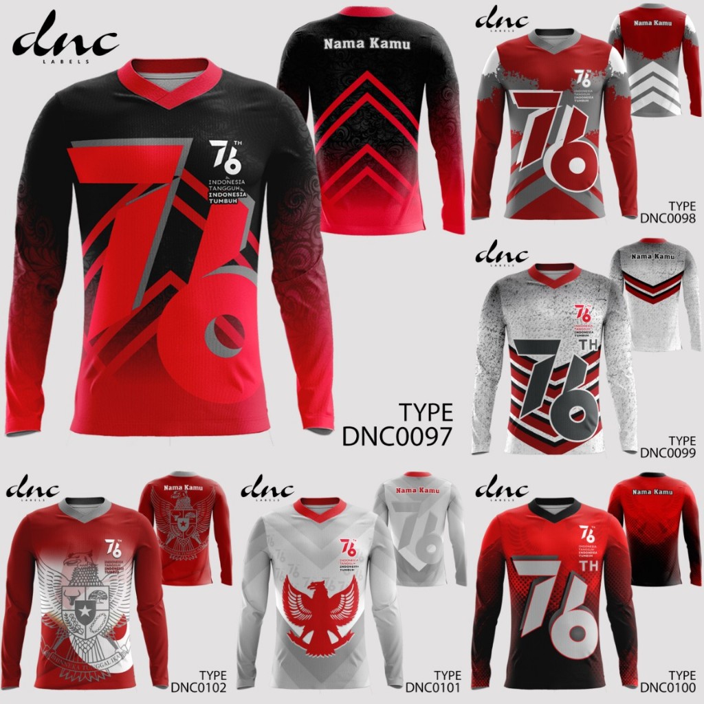 Kaos Jersey HUT RI 76 Dirgahayu Kemerdekaan Republik Indonesia Tahun 2021 Merdeka DNC0097